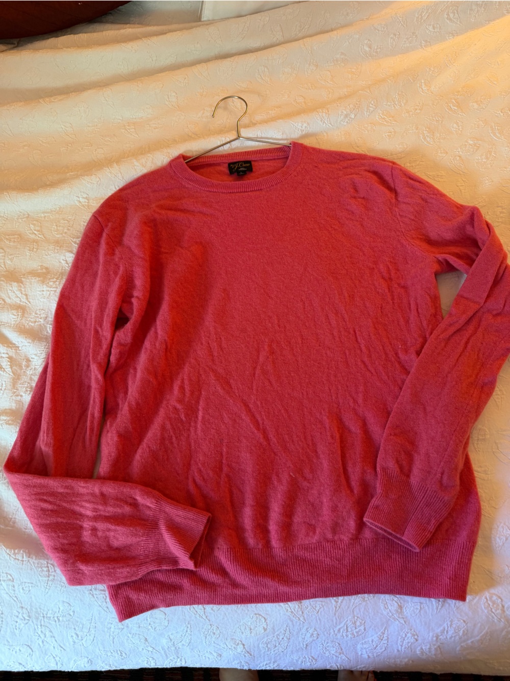 J Crew Large Cashmere Sweater in Pink